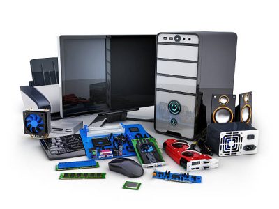 Computer and many parts (done in 3d)